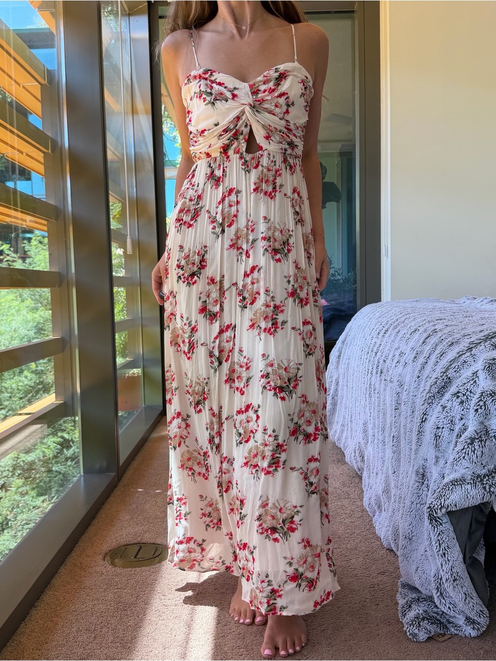 & Other Stories Double Twist Floral Maxi Summer Dress
